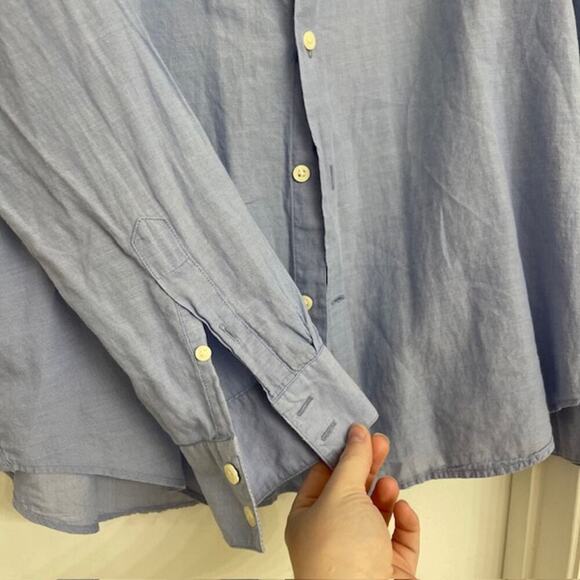 John Varvatos Men's Long Sleeve Button Up Casual Old Money Minimalist Blue Sz M - Picture 4 of 8